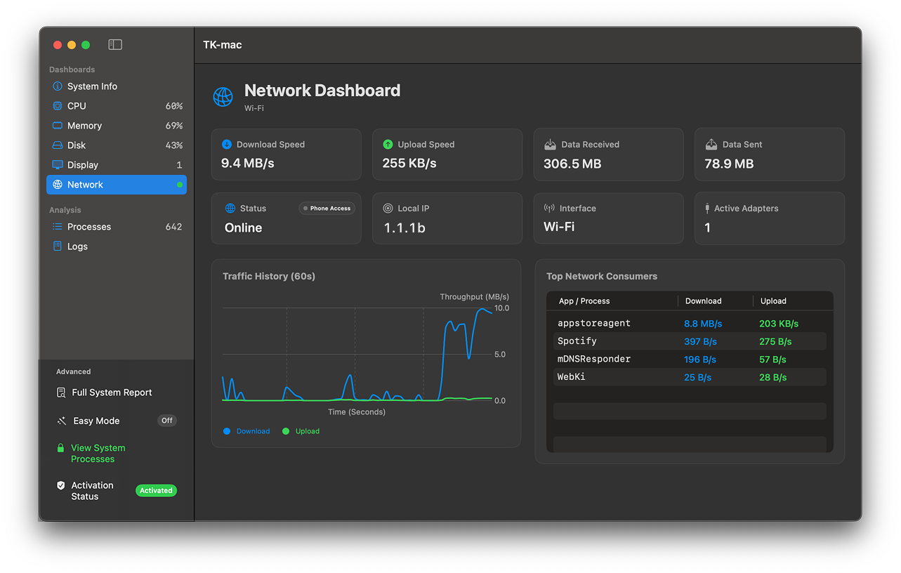 Network Information Screenshot